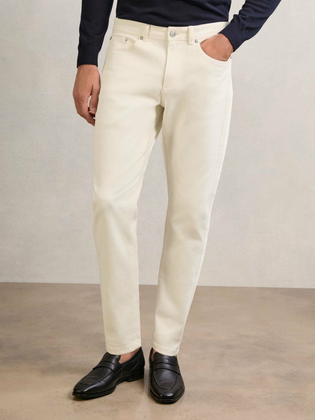 Relaxed-Fit Cropped Jeans in White Men | Reiss