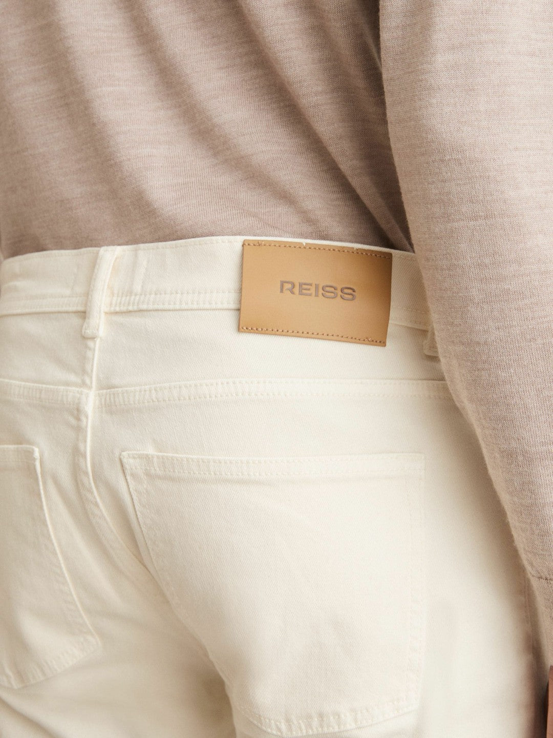 Cotton-Stretch Slim-Fit Jeans in White Men | Reiss