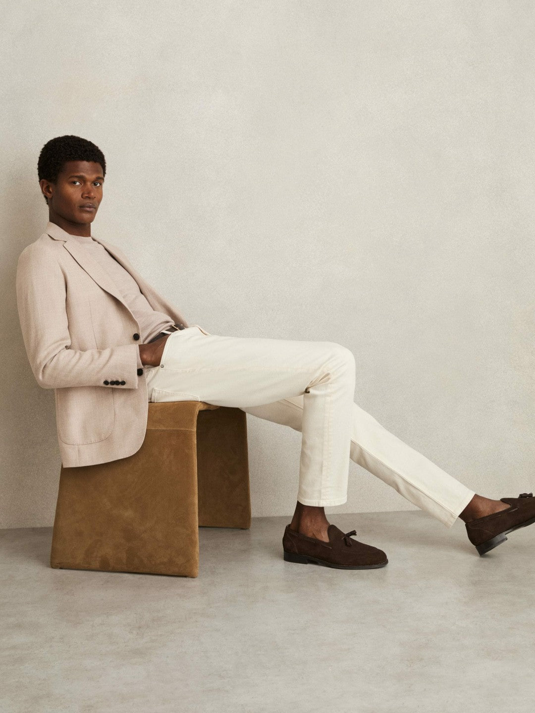 Cotton-Stretch Slim-Fit Jeans in White Men | Reiss