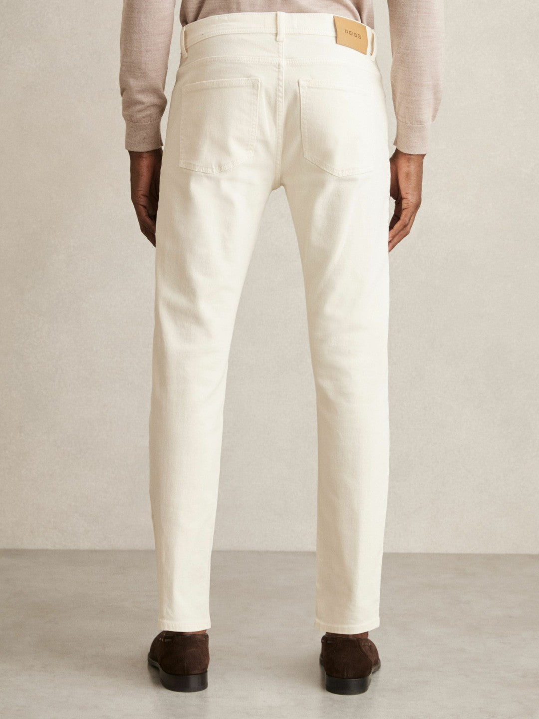 Cotton-Stretch Slim-Fit Jeans in White Men | Reiss