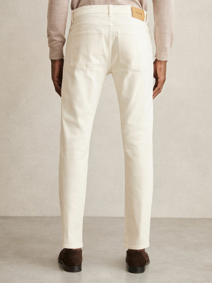 Cotton-Stretch Slim-Fit Jeans in White Men | Reiss