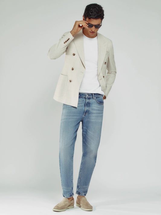 Relaxed-Fit Cropped Jeans in Light Blue Wash Men | Reiss