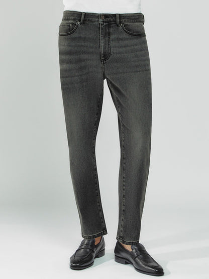Relaxed-Fit Cropped Jeans in Washed Black Men | Reiss