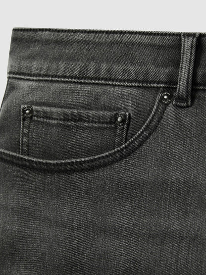 Relaxed-Fit Cropped Jeans in Washed Black Men | Reiss