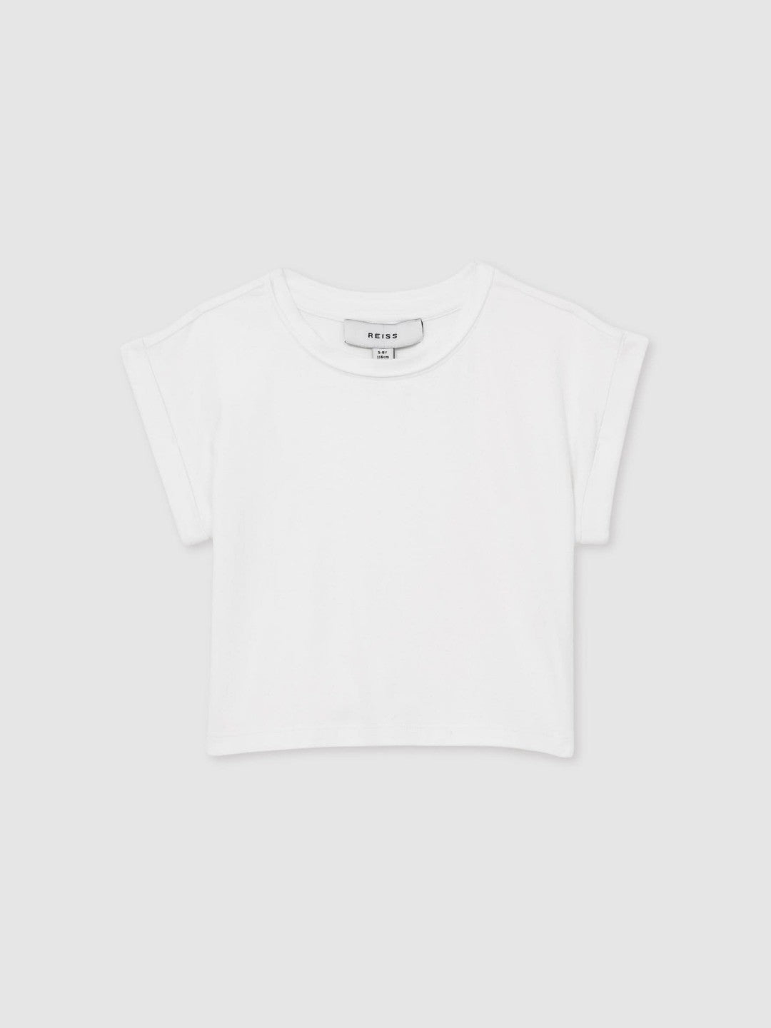 4-9 yrs Cotton-Jersey Cropped T-Shirt in White Children & Baby | Reiss