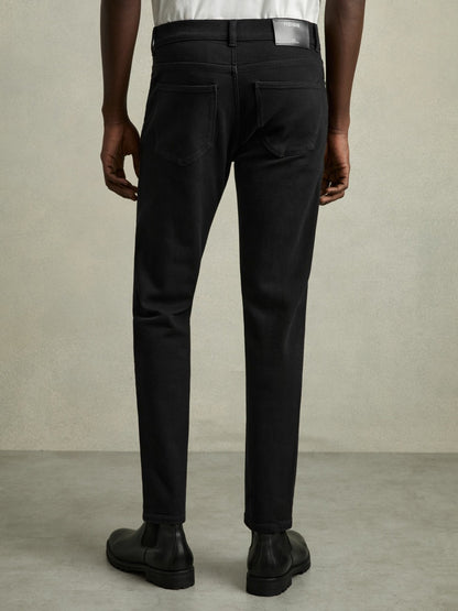 Cotton-Stretch Slim-Fit Jeans in Stay Black Men | Reiss