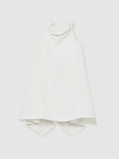 13-14 yrs High-Neck Drape Back Dress in Ivory Children & Baby | Reiss