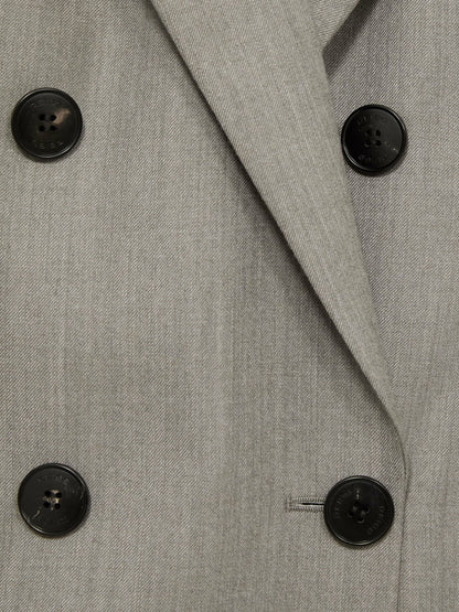 Wool Oversized Double-Breasted Blazer in Grey Women | Reiss