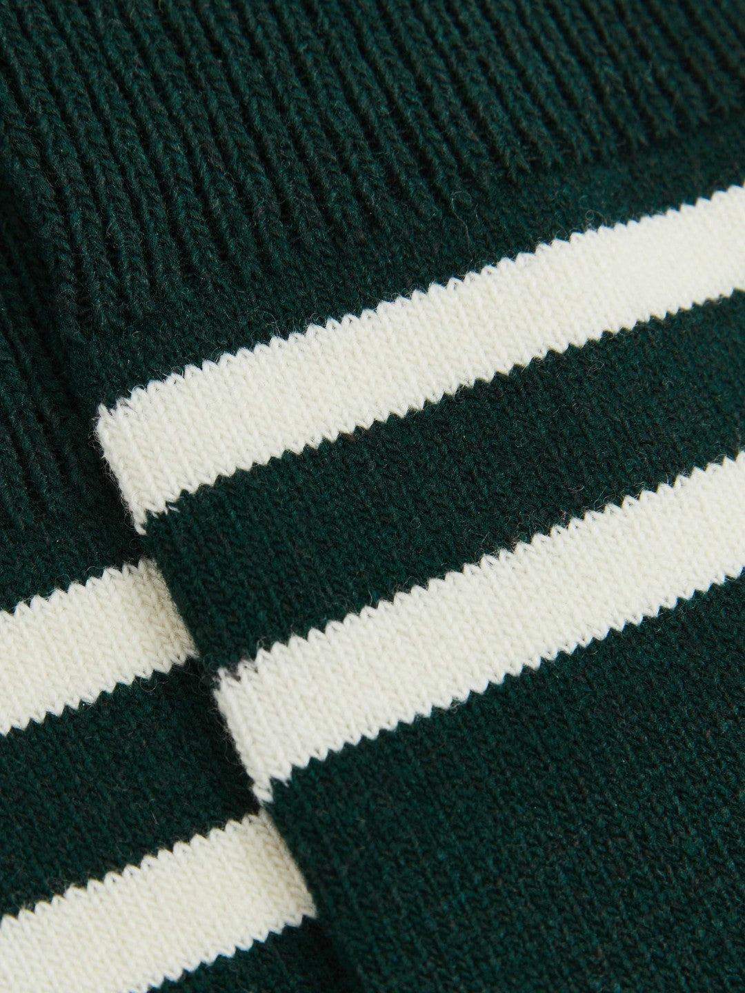 Striped Socks With Wool And Cashmere in Forest Green/Ecru Men | Reiss