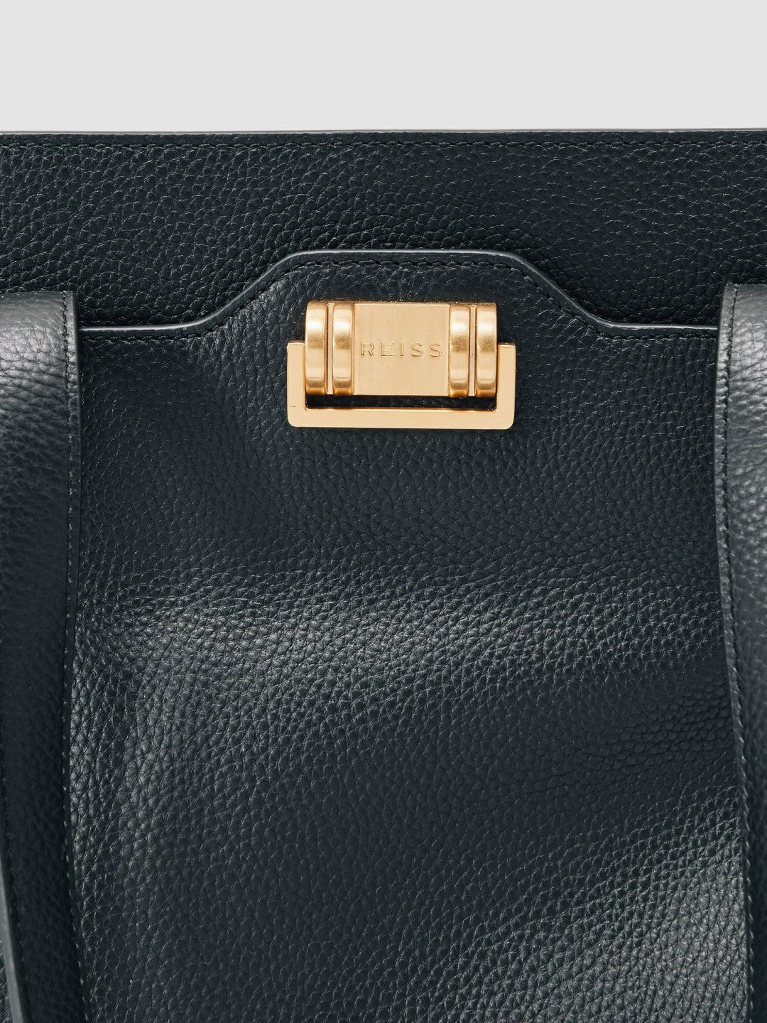 Grained Leather Tote Bag in Black Women | Reiss