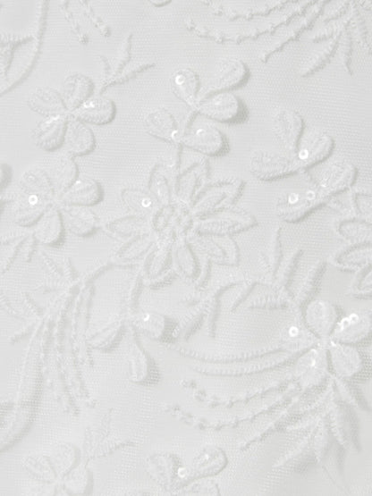 13-14 yrs Tulle Floral-Embroidered Bridesmaid Dress in Ivory Children & Baby | Reiss