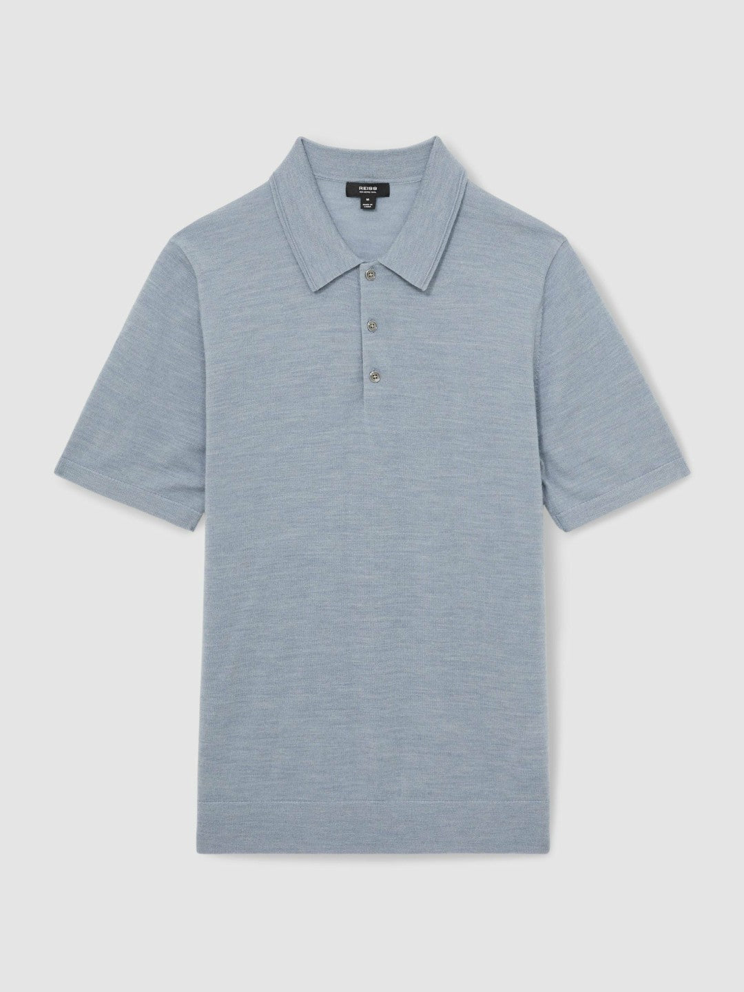 Merino Wool Polo Shirt in Soft Blue Men | Reiss