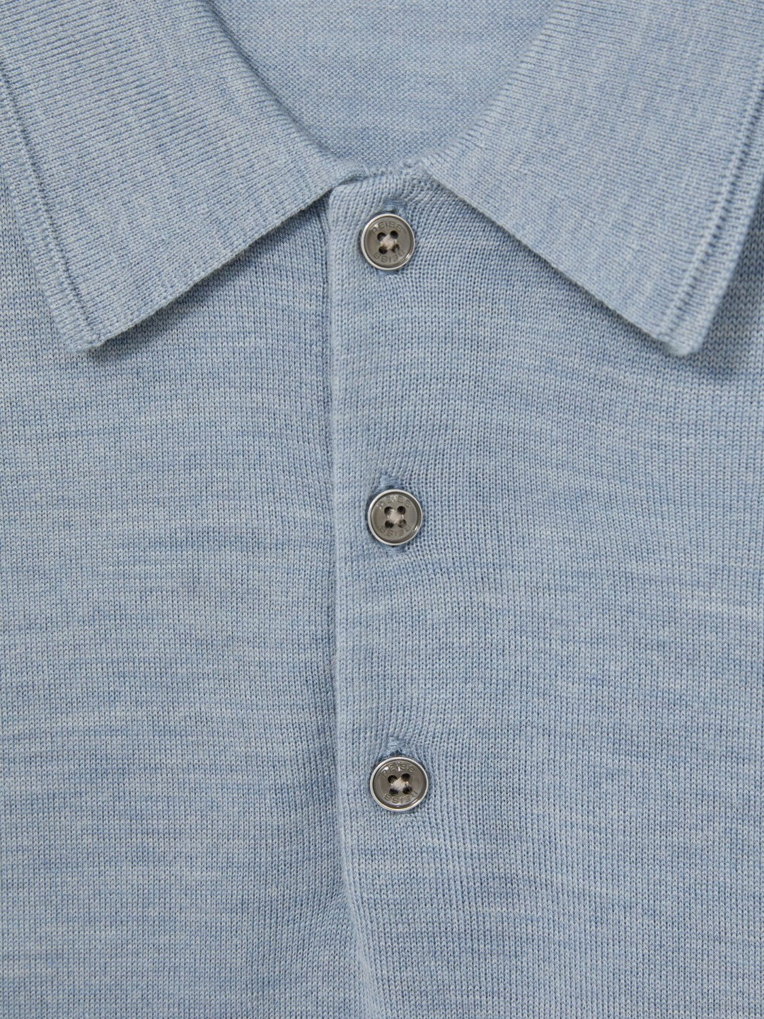 Merino Wool Polo Shirt in Soft Blue Men | Reiss