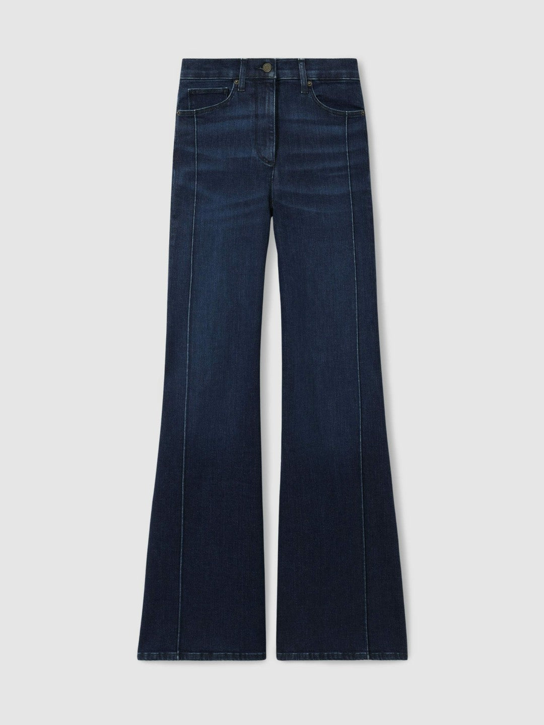 Petite Stretch-Cotton Wide-Leg Jeans in Dark Blue Women | Reiss