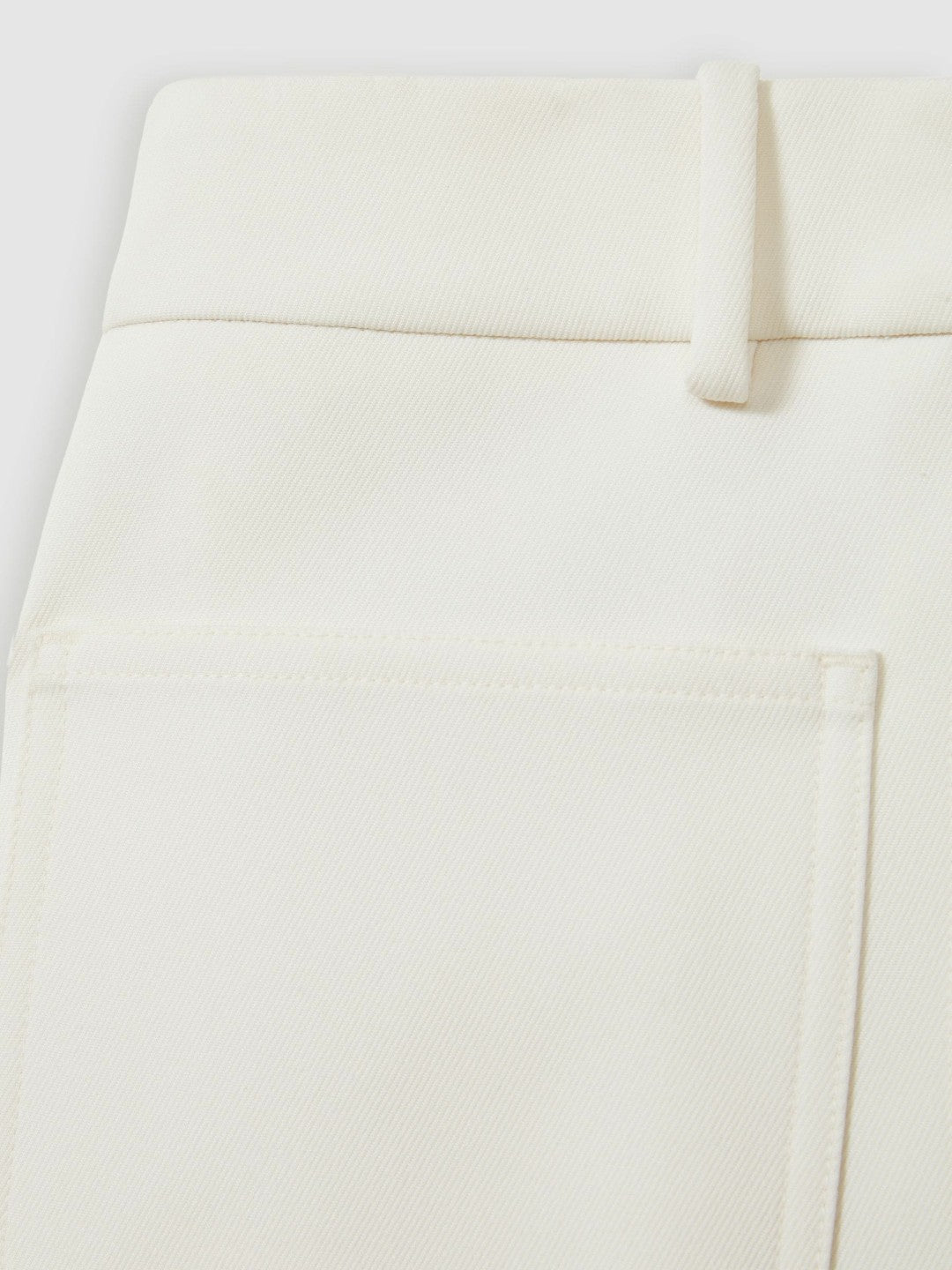 Twill Patch-Pocket Flared Trousers in Cream Women | Reiss