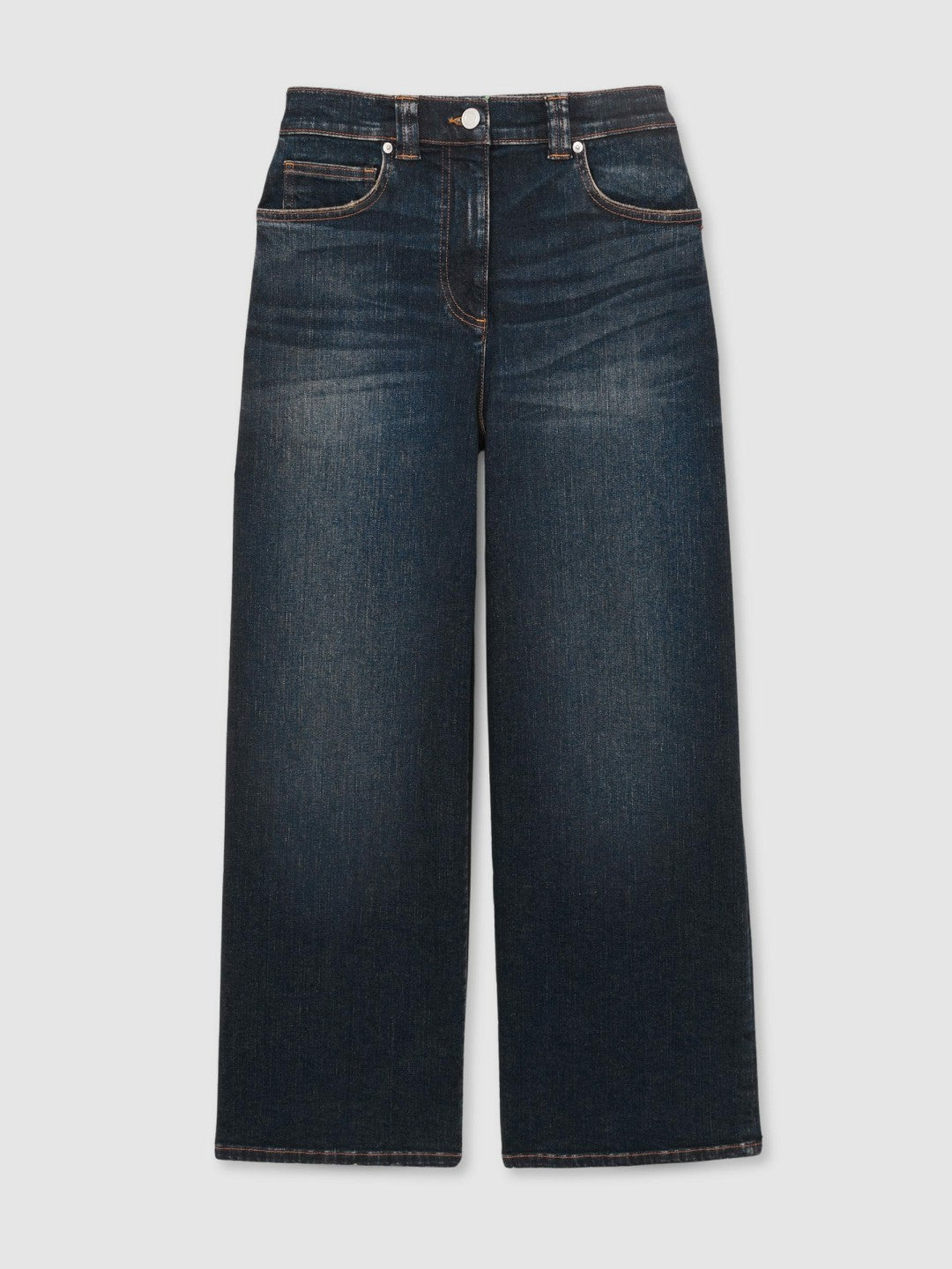 Petite Denim Culotte Jeans in Dark Blue Women | Reiss