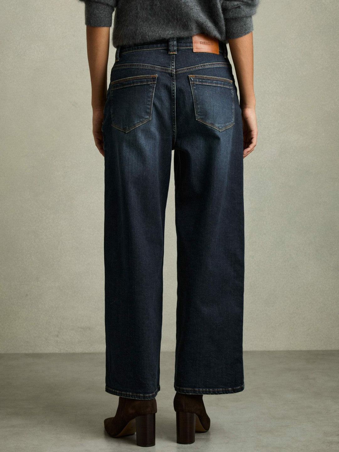 Petite Denim Culotte Jeans in Dark Blue Women | Reiss