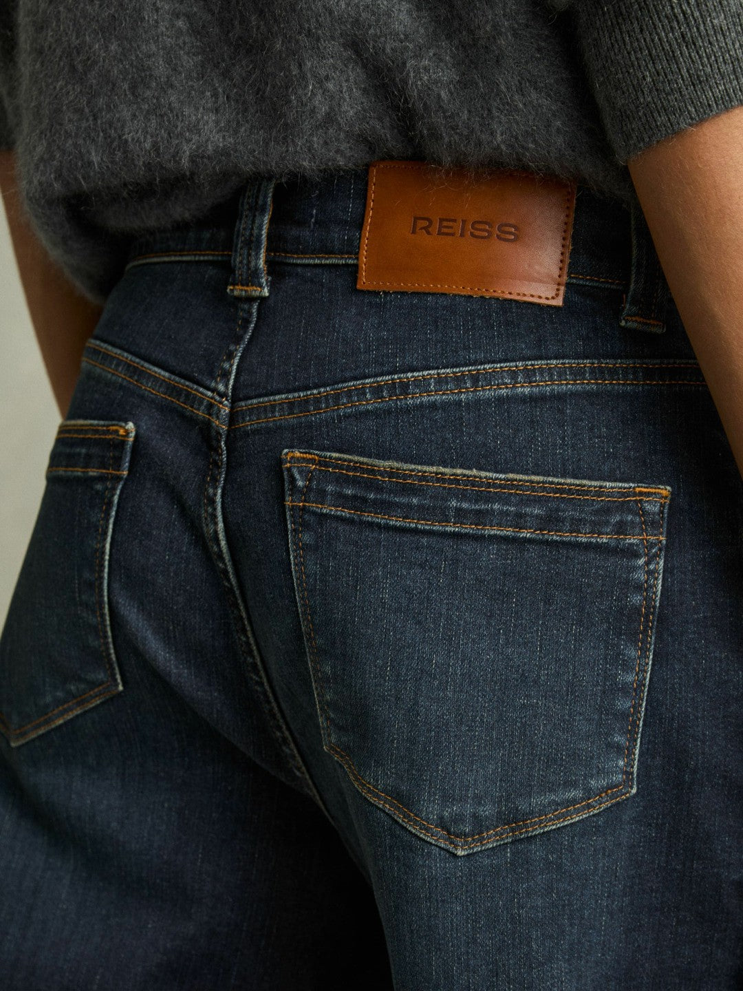 Petite Denim Culotte Jeans in Dark Blue Women | Reiss