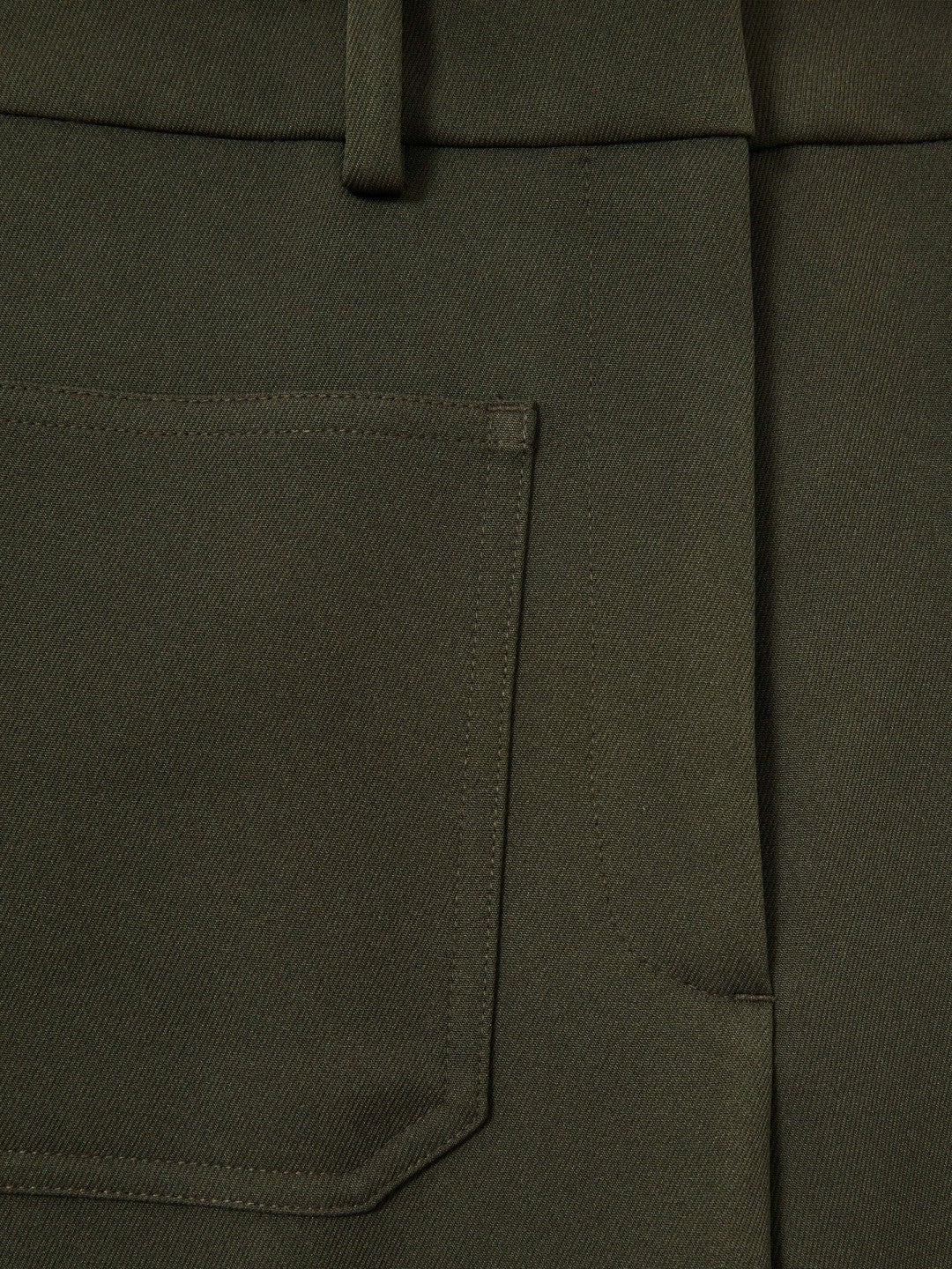 Twill Patch-Pocket Flared Trousers in Green Women | Reiss