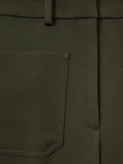 Twill Patch-Pocket Flared Trousers in Green Women | Reiss