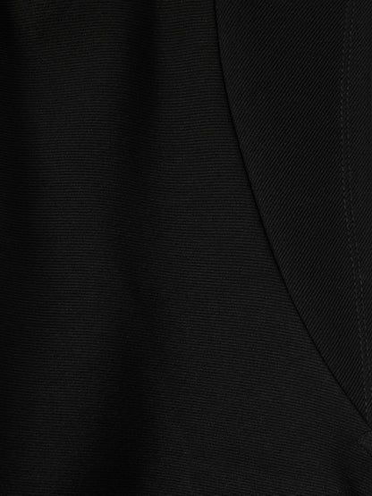 Twill-Jersey Draped Midi Dress in Black Women | Reiss