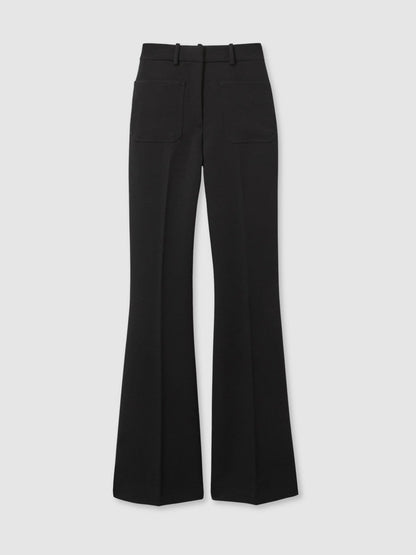 Twill Patch-Pocket Flared Trousers in Black Women | Reiss