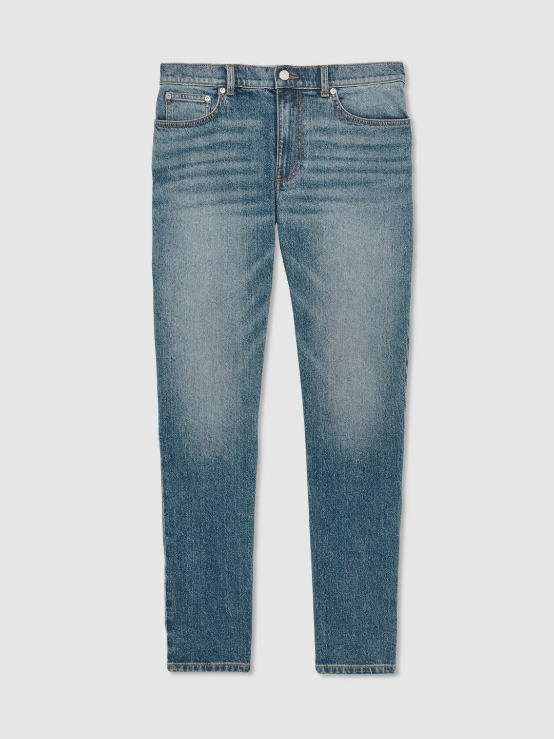 Cotton-Stretch Slim-Fit Jeans in Washed Indigo Green Cast Men | Reiss
