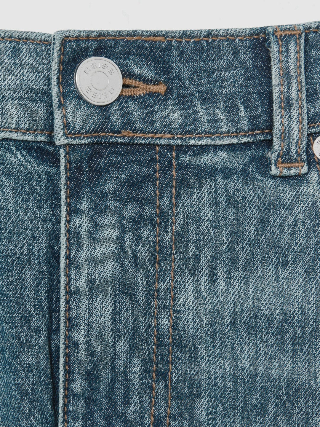 Cotton-Stretch Slim-Fit Jeans in Washed Indigo Green Cast Men | Reiss