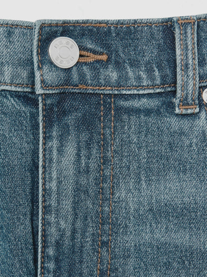Cotton-Stretch Slim-Fit Jeans in Washed Indigo Green Cast Men | Reiss