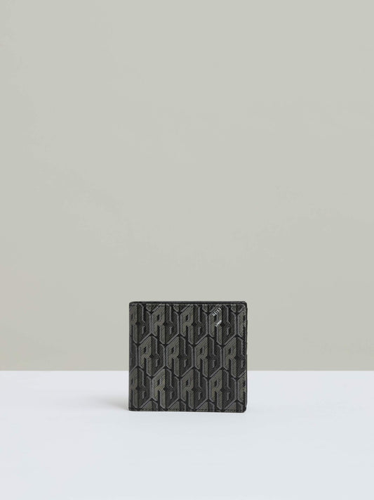 Coated Canvas Monogram Wallet in Black Men | Reiss
