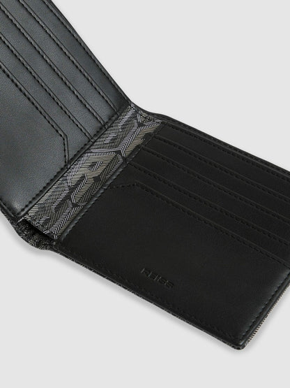Coated Canvas Monogram Wallet in Black Men | Reiss