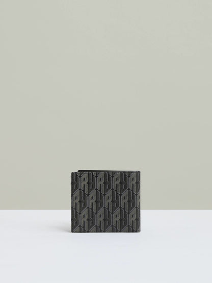 Coated Canvas Monogram Wallet in Black Men | Reiss