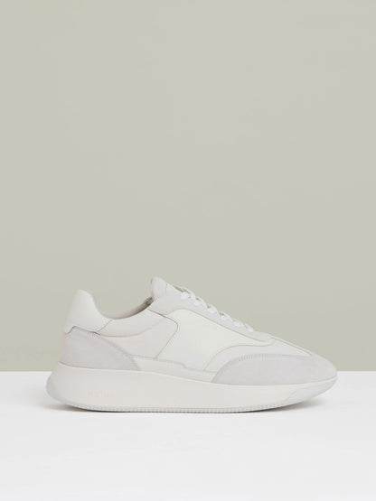 Leather Suede Running Trainers in White Men | Reiss