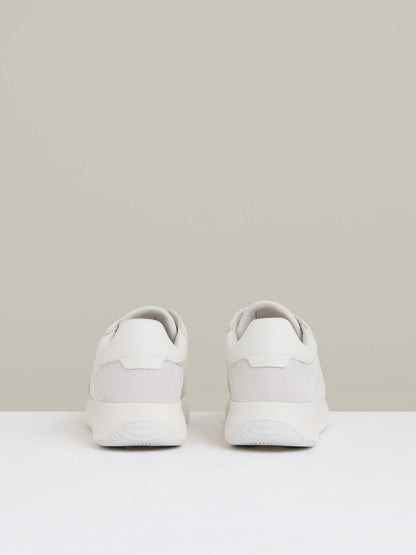Leather Suede Running Trainers in White Men | Reiss