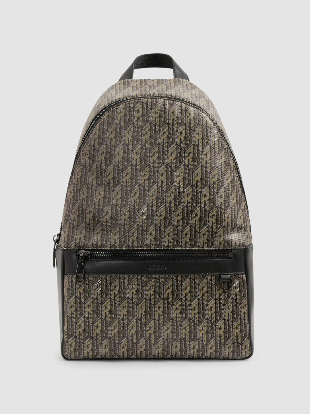 Monogram-Print Coated-Canvas Backpack in Grey Multi Men | Reiss