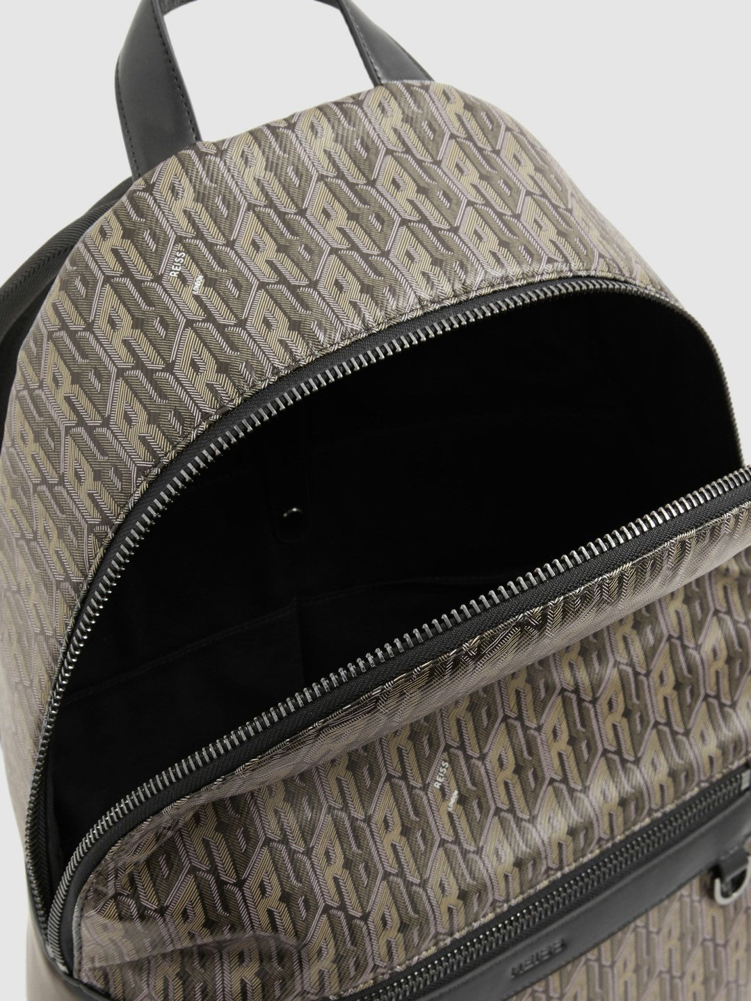 Monogram-Print Coated-Canvas Backpack in Grey Multi Men | Reiss