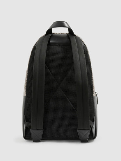 Monogram-Print Coated-Canvas Backpack in Grey Multi Men | Reiss