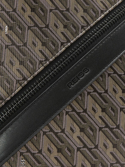 Monogram-Print Coated-Canvas Backpack in Grey Multi Men | Reiss
