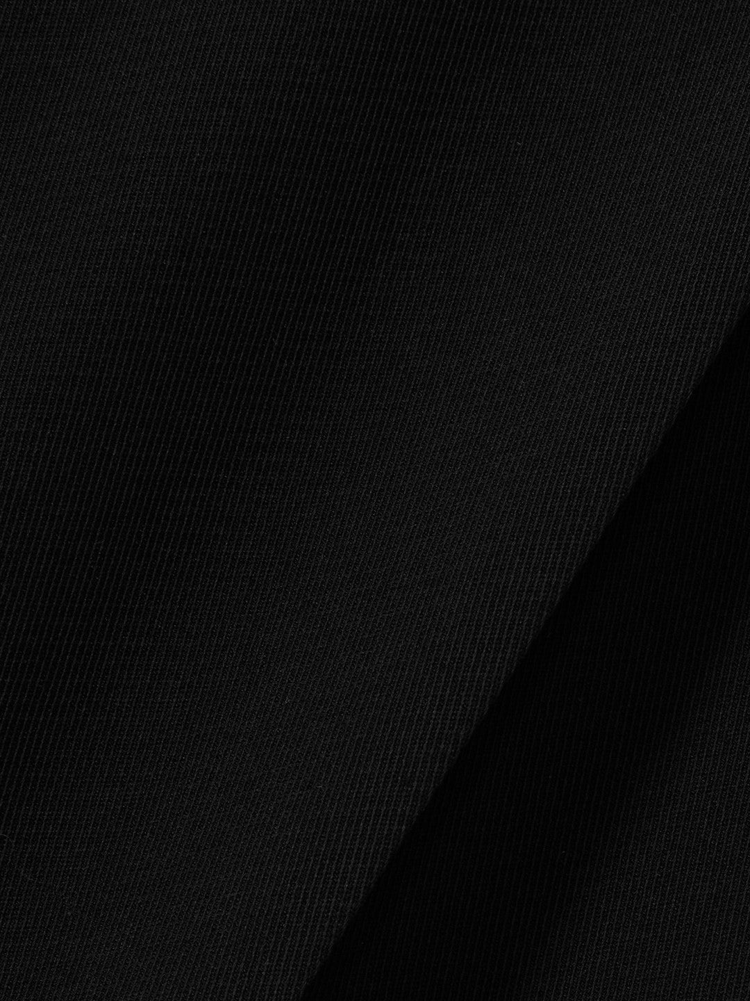 Petite Elasticated-Waist Wide-Leg Twill Trousers in Black Women | Reiss