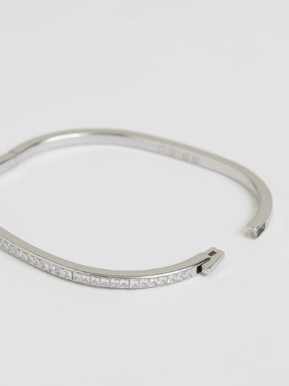 Hinged Crystal Cuff in Silver Women | Reiss