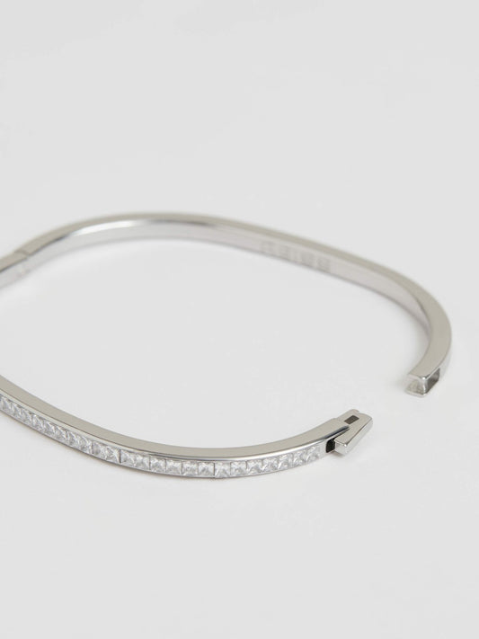 Hinged Crystal Cuff in Silver Women | Reiss