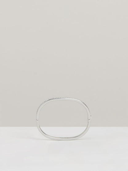Hinged Crystal Cuff in Silver Women | Reiss
