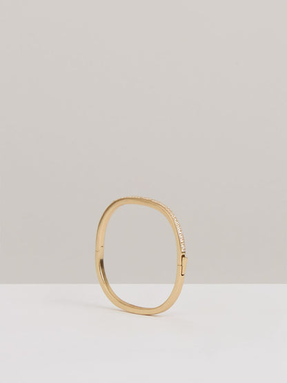 Hinged Crystal Cuff in Gold Women | Reiss