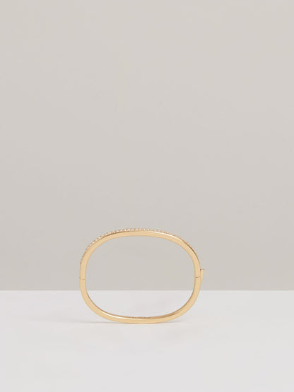 Hinged Crystal Cuff in Gold Women | Reiss