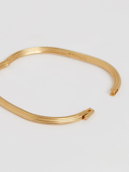 Contour Hinged Cuff in Gold Tone Women | Reiss