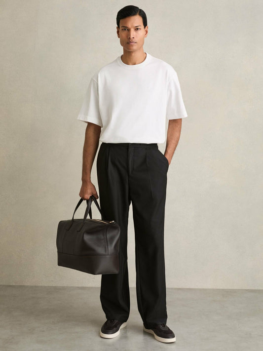 Cotton Garment-Dyed Oversized T-Shirt in White Men | Reiss
