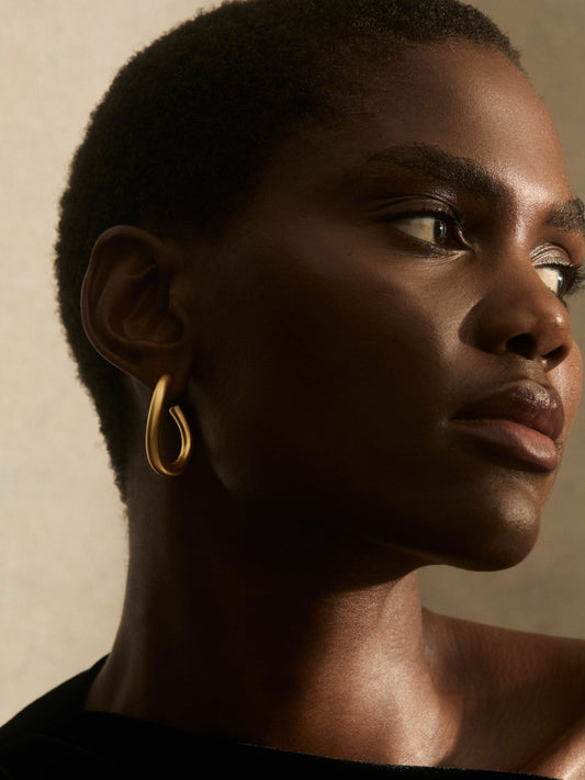 Wave Hoop Earrings in Gold Tone Women | Reiss