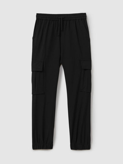 3-9 yrs Technical Drawstring Trousers in Black Children & Baby | Reiss