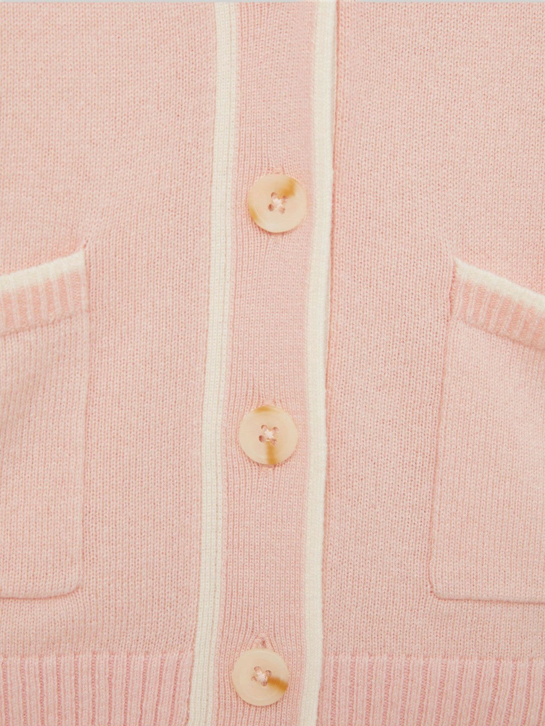9-13 yrs Wool-Blend Tipped Cardigan in Pink Children & Baby | Reiss