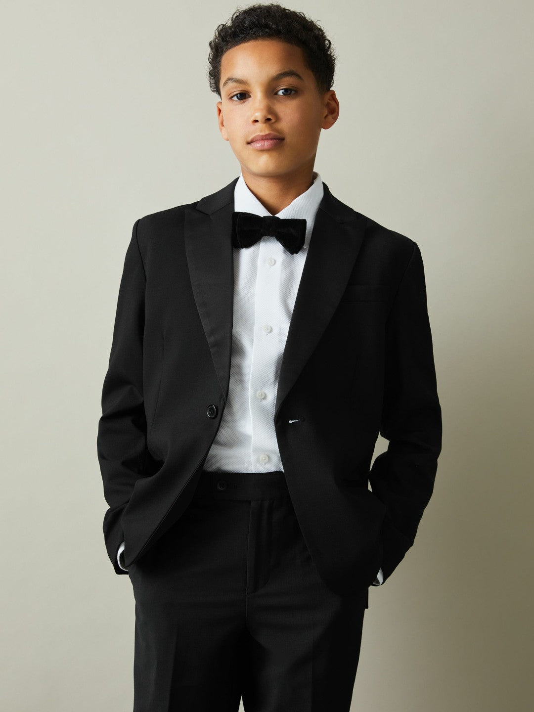 9-13 yrs Tuxedo Satin Single Breasted Blazer in Black Children & Baby | Reiss